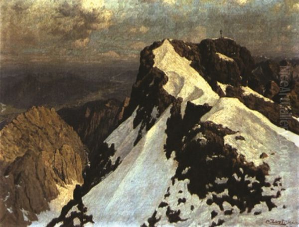 Blick Auf De Zugspitze Oil Painting - Karl (Carl) Zopf