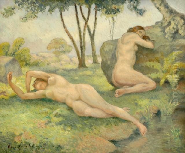 Nudes In Landscape Oil Painting - Paul Emile Colin