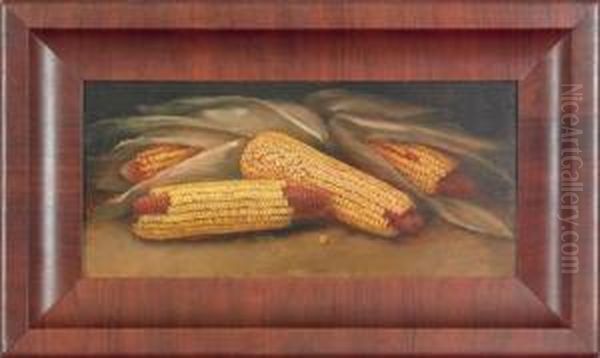 Still Life With Corn Oil Painting - Alfred Montgomery