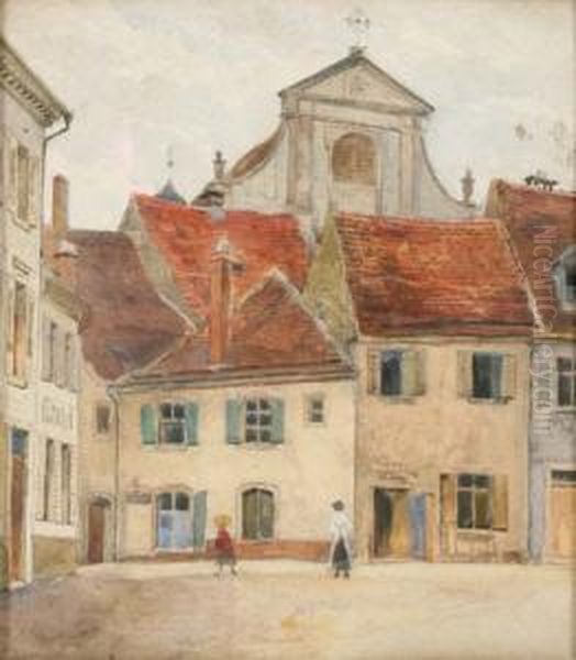 Blick Auf Die Jesuitenkriche In Freiburg by Viktor Roman