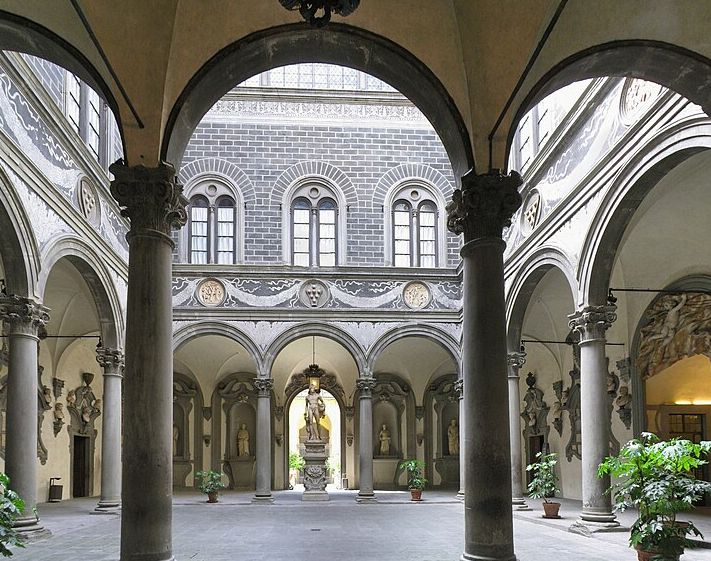 The interior courtyard of the Palazzo Medici