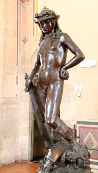 Donatello, "David," c. 1440, currently housed in the Bargello Museum, Florence.