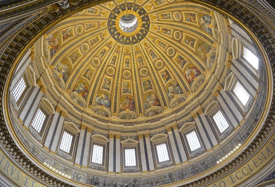 The dome of St. Peter's Basilica, designed by Michelangelo and completed under the guidance of Della Porta.