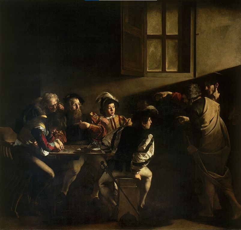 The Calling of Saint Matthew by 	Caravaggio