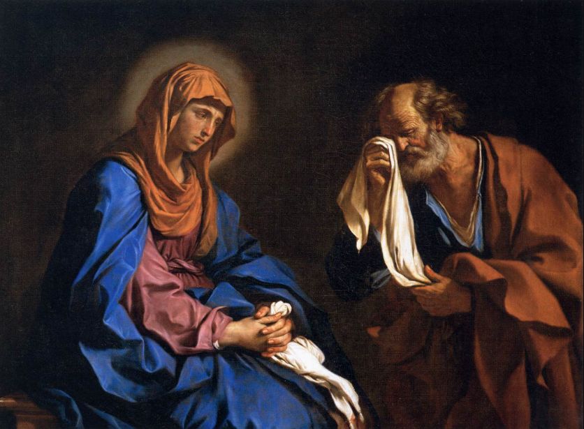 St Peter Weeping before the Virgin by Guercino