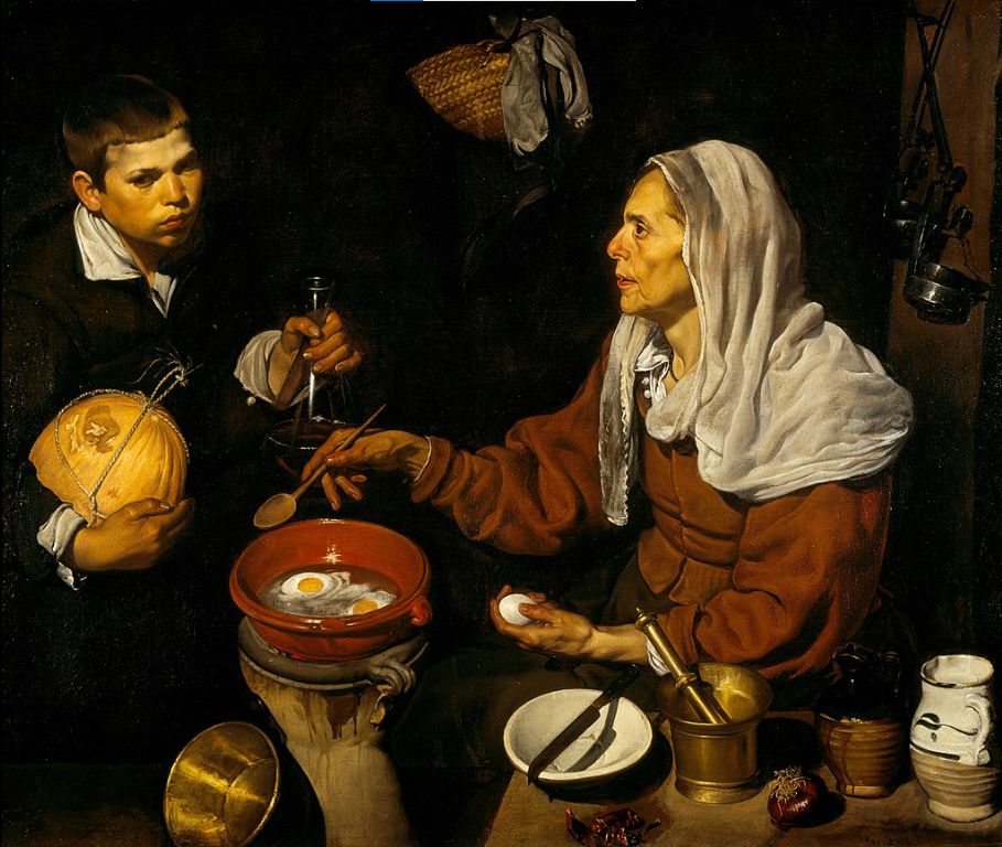 Old Woman Frying Eggs by Diego Velázquez, c. 1618