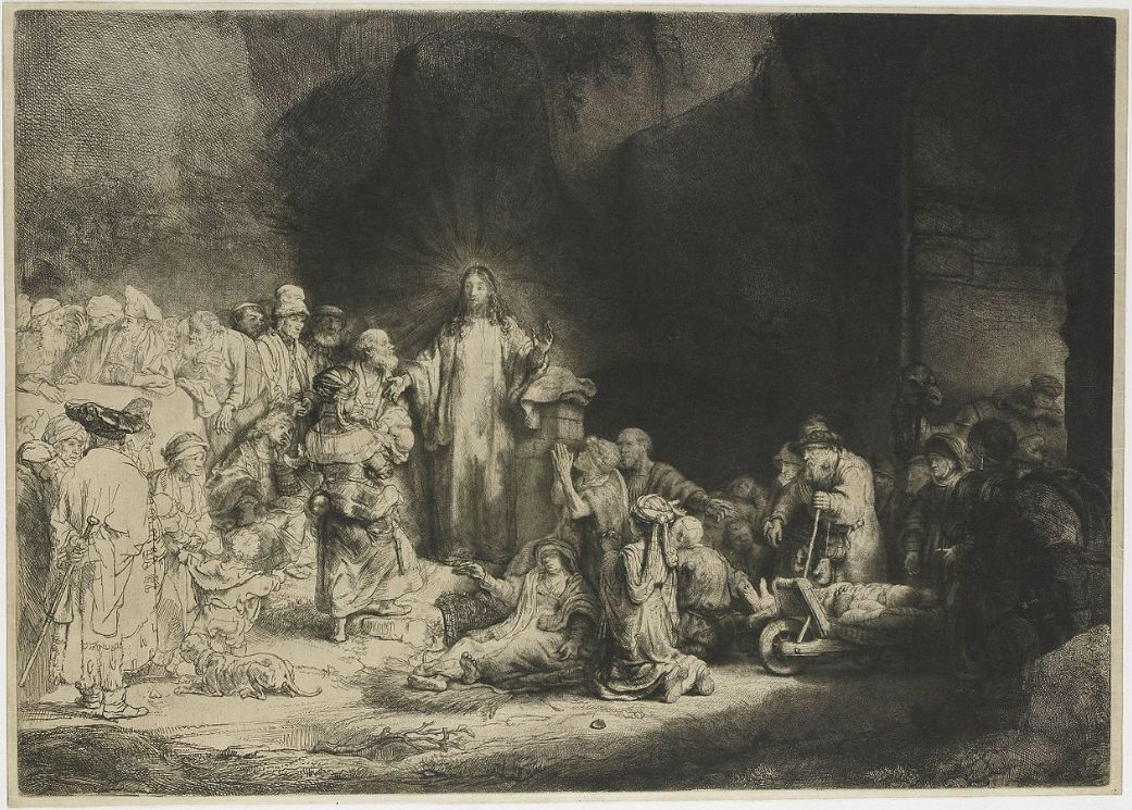 Christ healing the sick by Rembrandt van Rijn, c. 1700