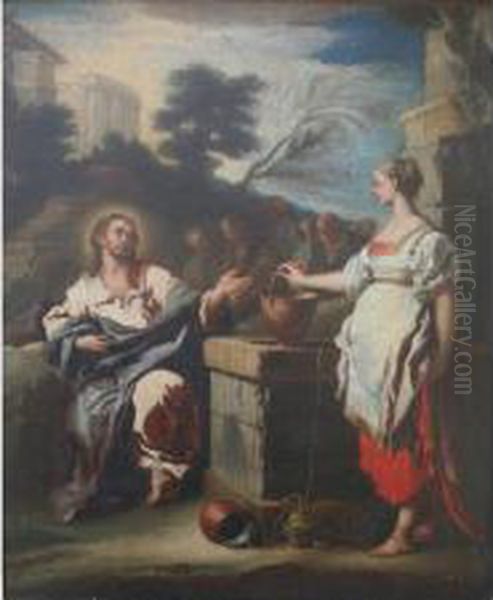 Christ And The Woman Of Samaria by Francesco Solimena