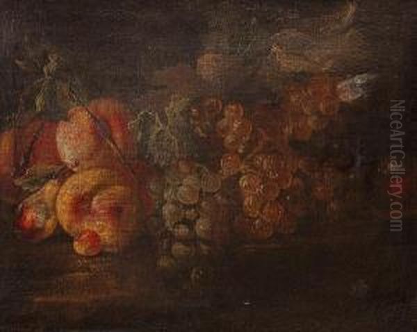 A Still Life Of Grapes, Apples, Pears And Walnuts by Giovanni Paolo Castelli Spadino