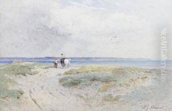 Figures On A Coastal Path by Howard Gull Stormont