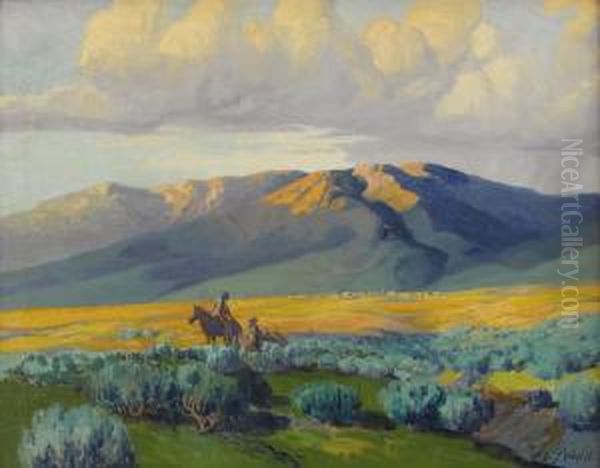 Sunset New Mexico Mountains by Franz S. Frank Strahalm /