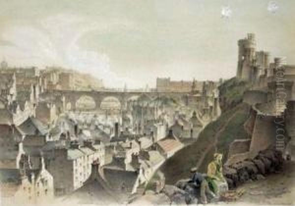 The North Bridge Connecting The Old And New Town 
Edinburgh by Samuel Dukinfield Swarbreck