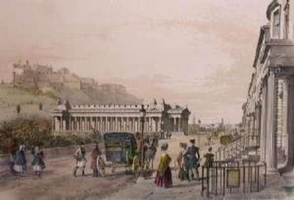 The Royal Institute, Castle And Edinburgh by Samuel Dukinfield Swarbreck