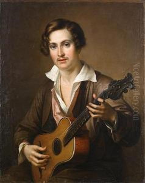 The Guitar Player by Vasily Andreevich Tropinin