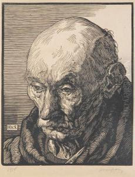 'portret (studiekop) by Henri Van Straten