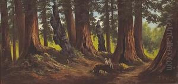 Figures In The Redwoods by Frederick Von Luerzer