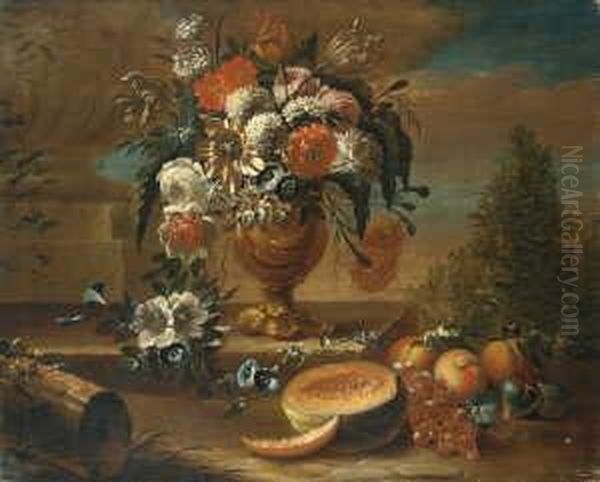 Blumen- Und Fruchtestilleben. by Johann Paul Waxschlunger