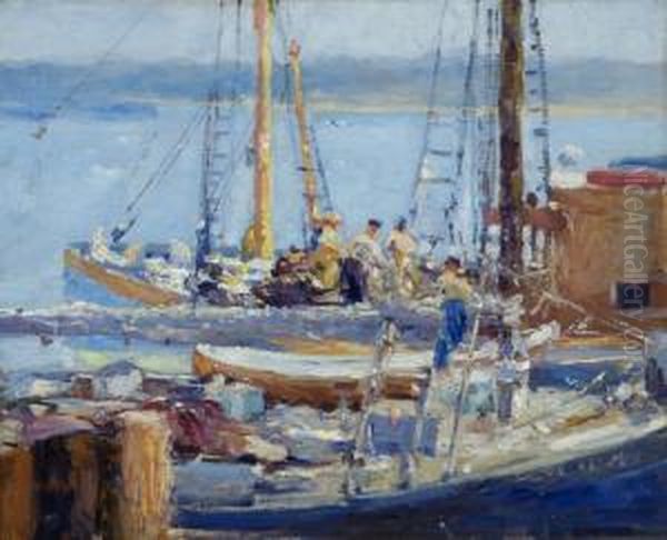 Harbor Scene by Arthur William Woelfle