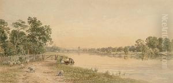 Henley; Pangbourne, A Pair, Signed And Dated 1869 by Charles Horwell Woodman