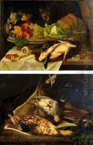 Nature Morte Avec Chien Et Chat by Constant Woutermaertens