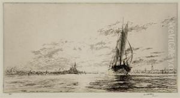 A Tartane Leaving Venice; Distant Salute by James Abbott McNeill Whistler