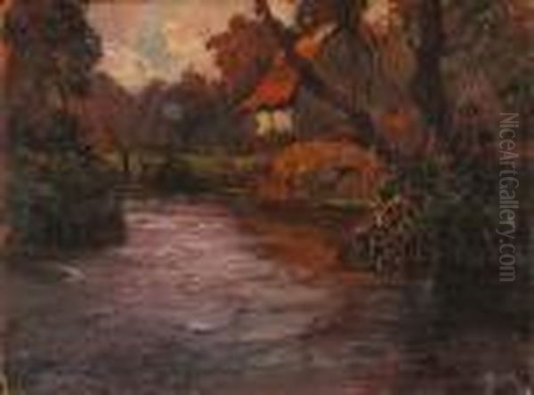 A Cottage By A River by George Ames Aldrich