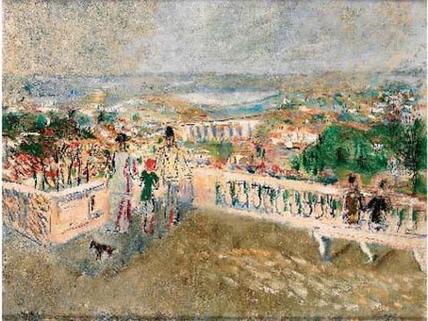 Promeneurs Sur Une Terrasse by Alexis Pawlowitsch Arapoff