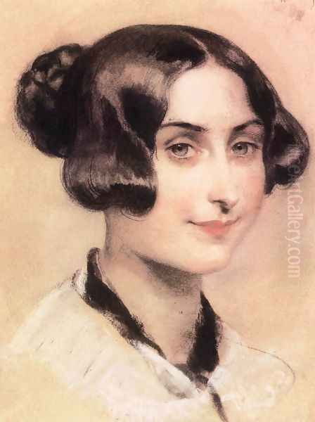 Elisabeth Barrett-Browning arckepe, 1839-44 by Karoly Brocky