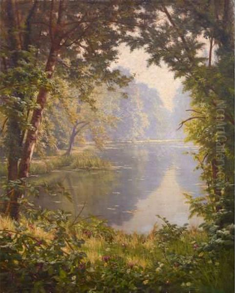 Sous Bois A La Riviere by Henri Biva