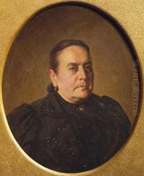 Retrato De La Senora Josefa Fernandez De Ayestaran by Juan Manuel Blanes