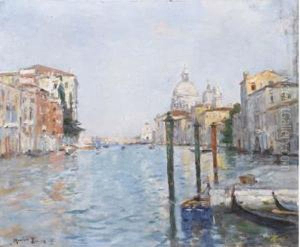 Le Grand Canal A Venise Avec Santa Maria Della Salute by Maurice Bompard