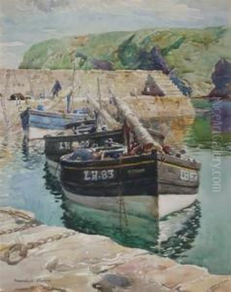 Fishing Boats In Harbour by William Mason Brown