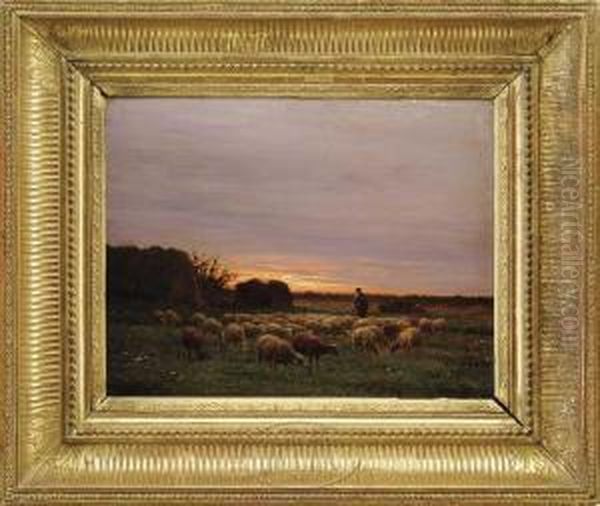 Grazing Under The Sunset by Jean-Ferdinand Chaigneau