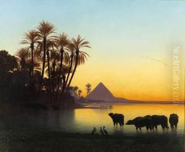 Pyramids At Gizeh by Charles Theodore Frere