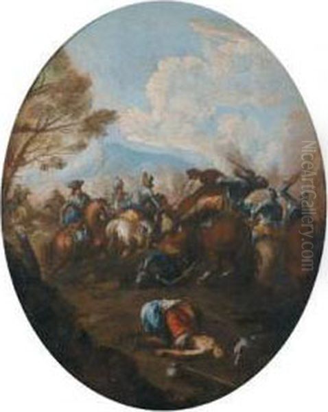 Battaglia Di Cavalleria by Guglielmo Cortese Il Borgognone