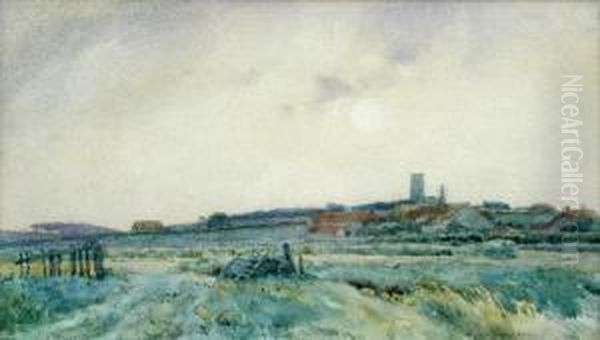 Blakeney Church From Cley by Frederick George Cotman