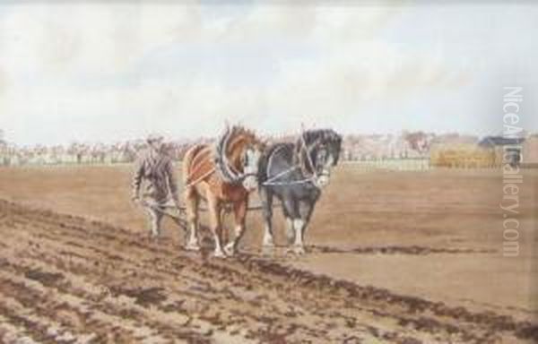 Plough Team At Work by David Davies