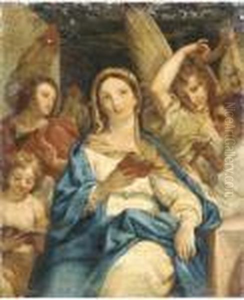 The Madonna With Angels by Francesco Solimena