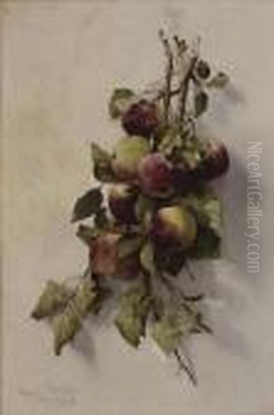 Branche De Pecher En Fruits by Edwin, Edward Deakin