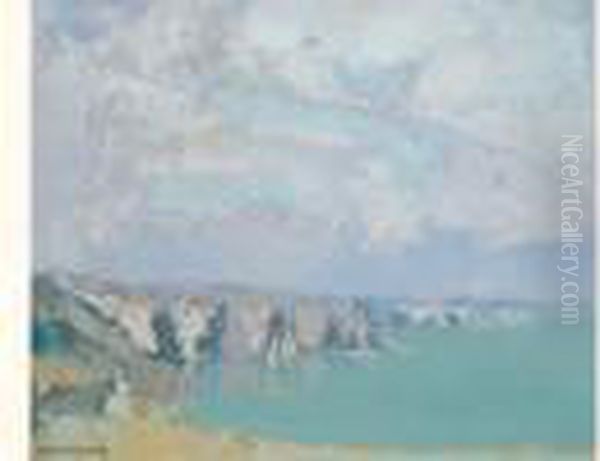 Falaises En Baie De Douarnenez by Louis Marie Desire-Lucas