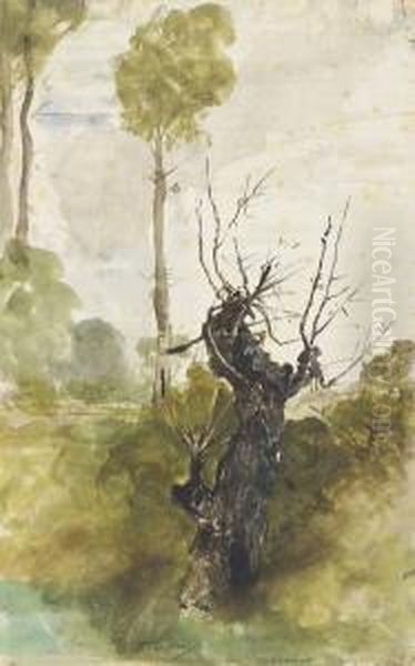 Un Arbre Mort Dans Un Paysage by Jacques-Edouard Dufeu