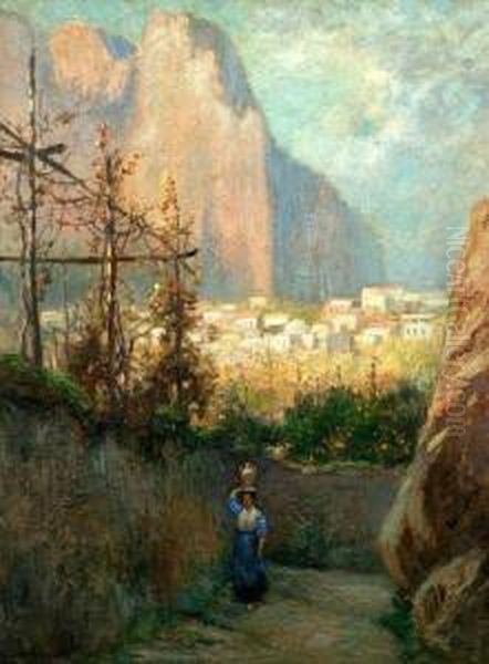 Path Of The Marina Grande, Capri. by Edmund Henry Garrett