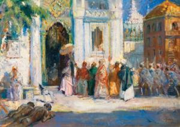 L'entree Du Sultan E La Mosquee by Walter Geffcken