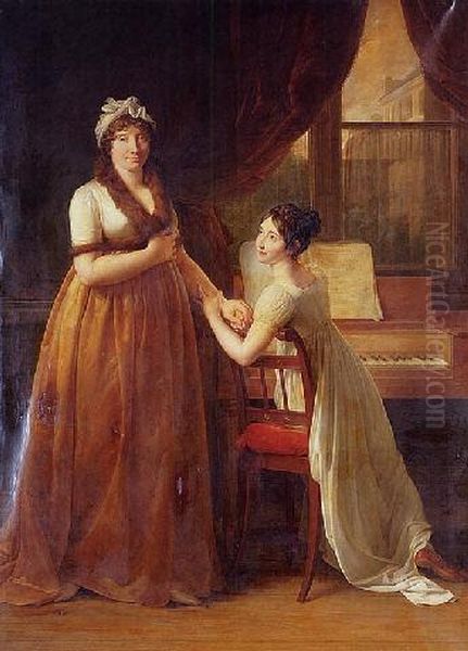 Comtesse Morel-vinde And Her Daughter by Baron Francois Gerard