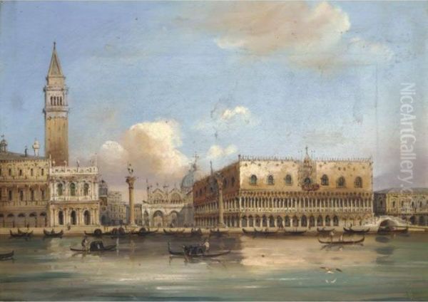 A View Of The Doge's Palace And St. Mark's Square From The Grand Canal by Carlo Grubacs