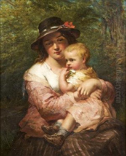 Mother And Child by James John Hill