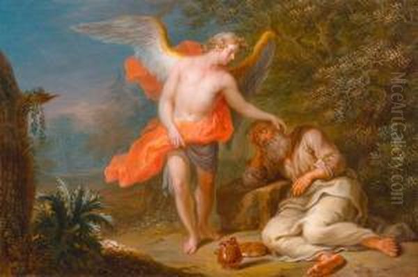 The Angel Appearing Before The Sleeping Elias. by Franz Christoph Janneck