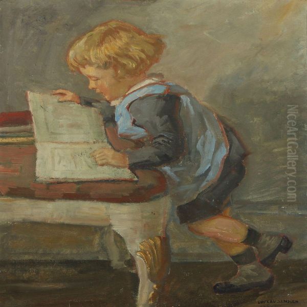 Little Girl Looking In Her Book by Luplau Janssen