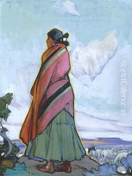 Navajo Shepherdess by Ira Diamond Gerald Cassidy