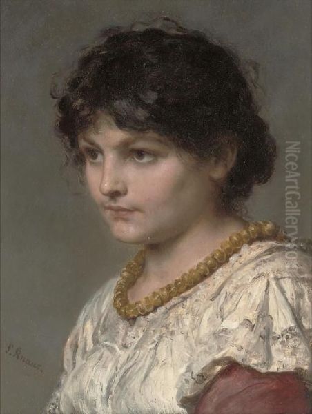 A Girl In An Amber Necklace by Ludwig Knaus